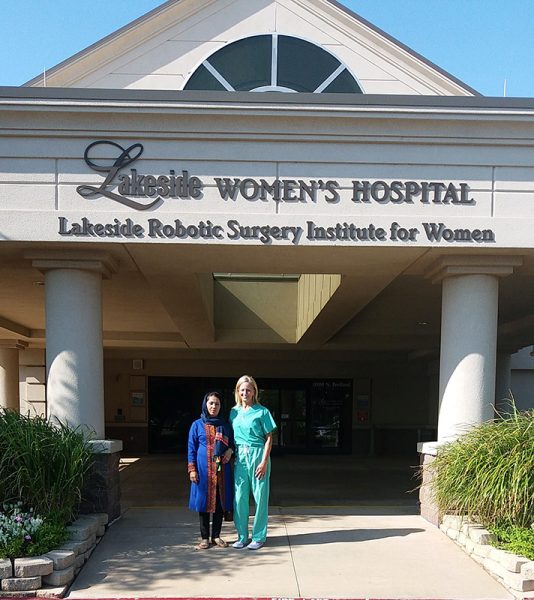 Dr. Sharifa Hesarnaee spending her days learning alongside Dr. Susan Chambers at Lakeside Women's Hospital in Oklahoma City