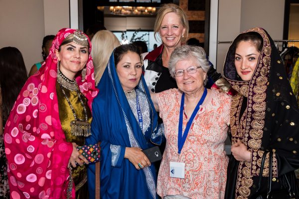 Mohsina Saqeb, Dr. Sharifa Hesarnaee, Dr. Susan Chambers, Margaret Ford and Saieda Ahmadi during 2018 Leadership Development Graduation Gala