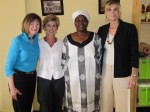 Martha Parker, Darcie Harris, student Cathy Bitwayiki and Mary Melon